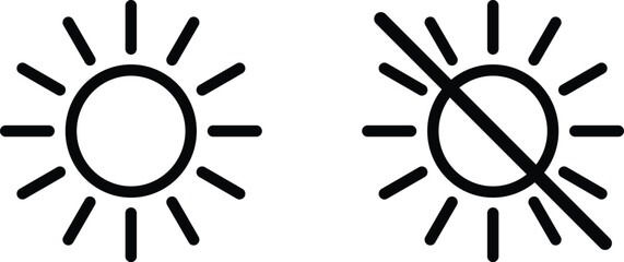 Poster - sun and no sun icon set isolated on white background . vector illustration