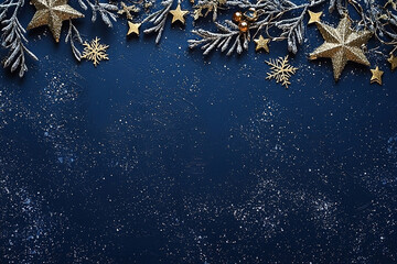 Wall Mural - navy blue premium background, Christmas background 