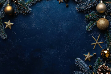 Wall Mural - navy blue premium background, Christmas background 