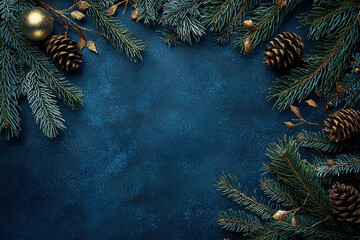 Wall Mural - navy blue premium background, Christmas background 