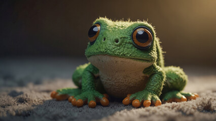 plush toy green frog