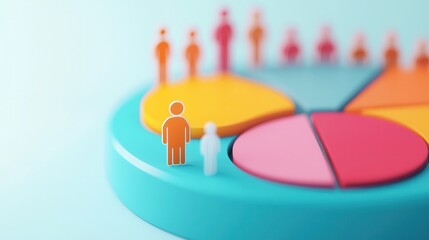 Poster - Colorful Pie Chart with People Figures.