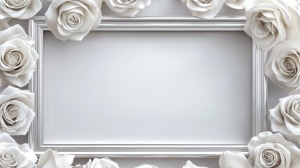 Elegant Frame with White Roses