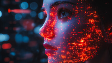Poster - AI technology concept, advanced artificial intelligence, futuristic design, digital interface, high-tech environment