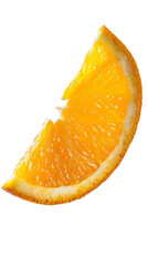 Poster - Falling orange slice isolated on white or transparent background