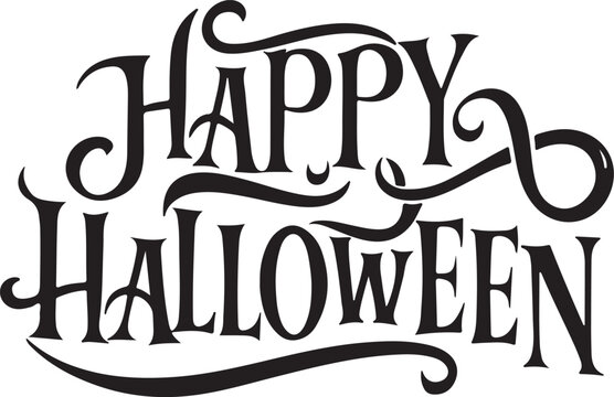 Spooky Halloween Typography Vector Illustration – Perfect for Designs