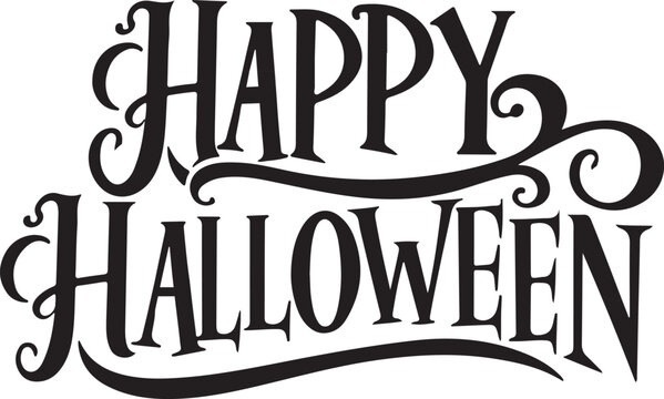 Spooky Halloween Typography Vector Illustration – Perfect for Designs