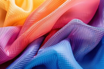 Poster - A colorful piece of fabric with a rainbow pattern