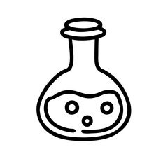 Wall Mural - Potion Icon, Halloween Symbol, Outline Style, White Background