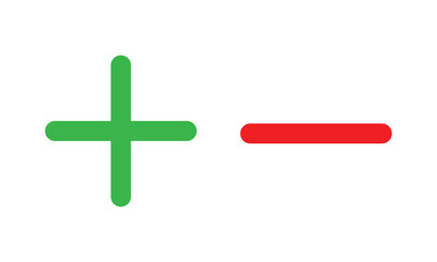Poster - plus- minus icon. subtract and add icon in color for web site and mobile app vector.
