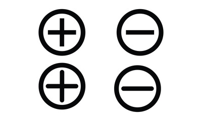 Aufkleber - plus and minus icon vector for web and mobile app. plus and minus sign and symbol. add plus and subt
