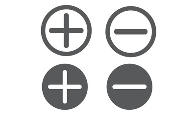 Aufkleber - plus and minus icon vector for web and mobile app. plus and minus sign and symbol. add plus and subt