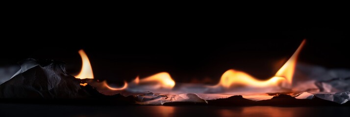 Wall Mural - A close up of a fire with the flames reaching up to the sky. Concept of warmth and comfort, as well as a feeling of danger and destruction. The fire's flames are dancing and flickering