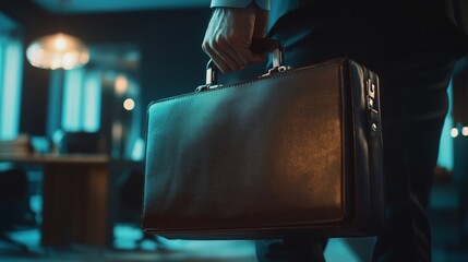 Wall Mural - Businessman Holding Briefcase: A Symbol of Success and Ambition