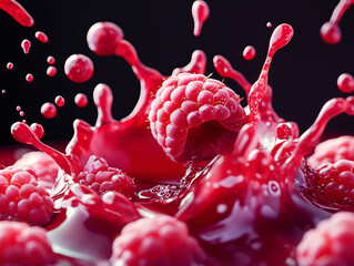 Wall Mural - Raspberry Splash.