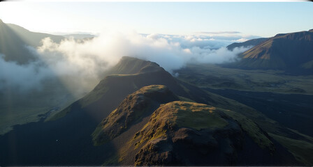 Wall Mural - mountains in the fog