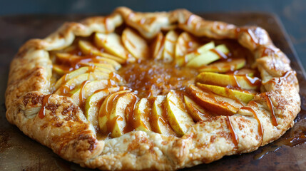 Spiced Apple Galette With Caramel Drizzle