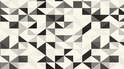 Canvas Print - A simple geometric pattern illustration, consisting of interlocking triangles in a monochrome palette, suitable for background or textile designs.