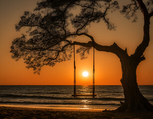 Wall Mural - sunset on the beach, sunset at the beach, sunset on the sea