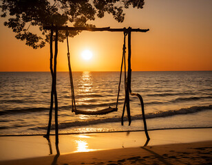 Wall Mural - sunset on the beach, sunset at the beach, sunset on the sea