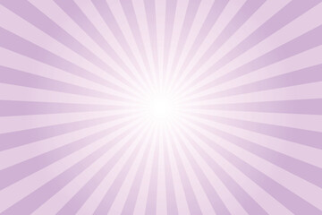 Poster - Pink background with white sun ray. Pattern of starburst. Abstract mauve pink texture with light of sunburst. Radial beam of sunlight. Retro background with flash. Design of sunbeams. Vector.	
