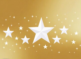 Poster - White Stars Over Golden Background - Design - Christmas/Holidays Season Wallpaper