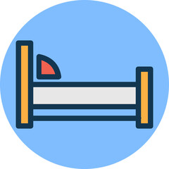 Wall Mural - Bed vector icon in rounded style 