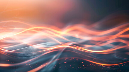 abstract light streaks with a soft ethereal glow in warm colors, concept of energy and motion