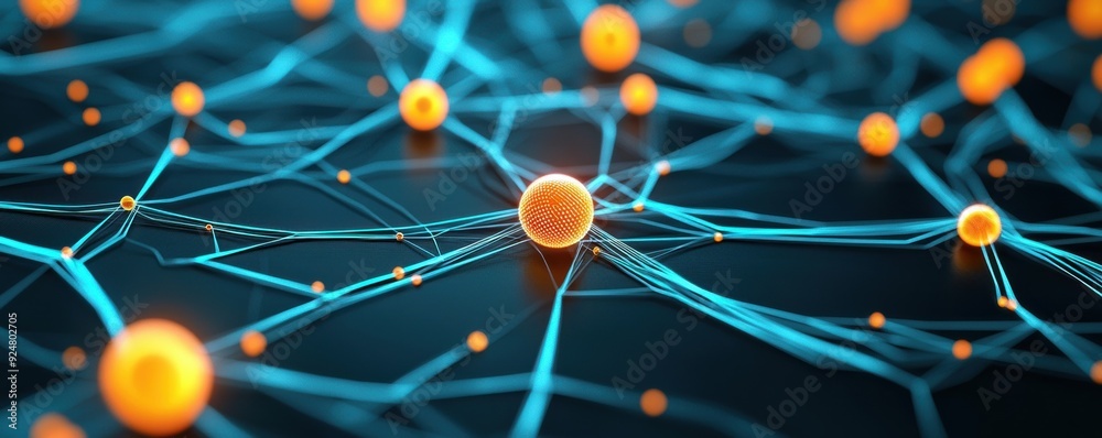Dynamic visualization of data points and connections representing ...