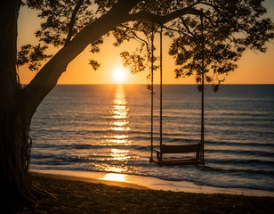 Wall Mural - sunset on the beach, sunset at the beach, sunset on the sea