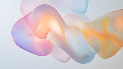 Wall Mural - 19. floating, multi-colored shapes with subtle, shifting light effects on a transparent backdrop