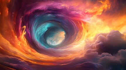 Wall Mural - 22. A swirling maelstrom of glowing colors and light with a translucent, otherworldly effect