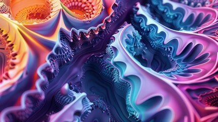 Poster - Abstract colorful pattern featuring intricate shapes and textures, perfect for backgrounds or design projects.