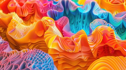 Poster - An abstract landscape of vibrant colors and flowing shapes, creating a stunning visual that's perfect for creative projects.