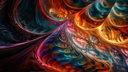 Poster - A mesmerizing abstract pattern featuring vibrant colors and intricate designs, perfect for digital art and artistic backgrounds.