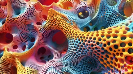 Poster - A vibrant and intricate abstract design featuring colorful textures and patterns, creating a mesmerizing visual experience.