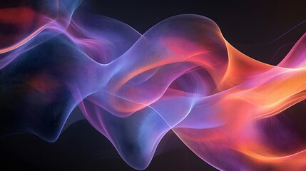 Wall Mural - 51. abstract geometric patterns with smooth, fluid lines and a transparent background