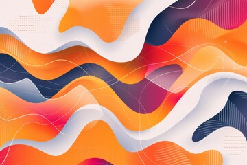 Aufkleber - painting with red, orange, and blue stripe, An abstract background with minimalist design and negative space