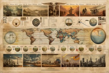 Poster - large poster with bunch of different things on it, An infographic showcasing timelines and historical events in chronological order