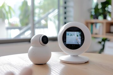 Aufkleber - living room with couch, chair, television and table, state-of-the-art security camera system monitors your home or business from anywhere in the world
