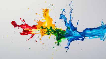 Aufkleber - painting of pink and orange swirl, vibrant splash of paintbrush stroke on transparent canvas