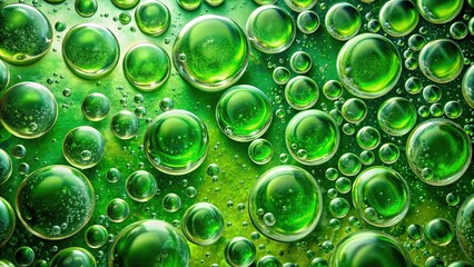 Close-up of a vibrant green abstract pattern with a multitude of bubbles, green, bubbles, abstract, vibrant, texture