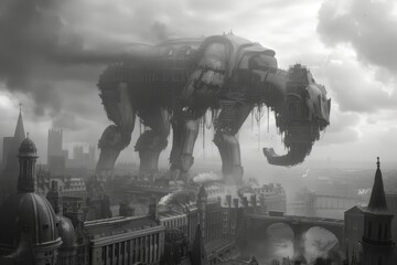 Poster - City built on the back of giant, walking creature