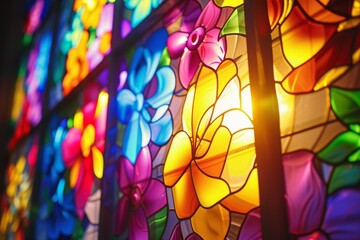 Aufkleber - Color gels manifested as vibrant stained glass