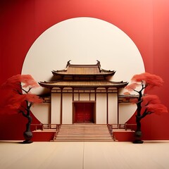 Poster - chinese temple in the night