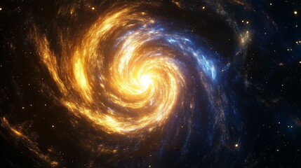 Wall Mural - Cosmic Spiral Galaxy with Glowing Core.