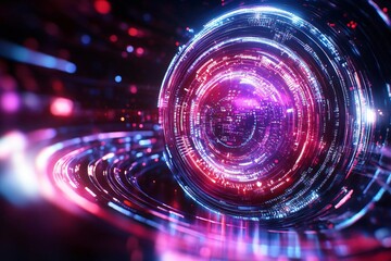 Poster - An abstract representation of light and motion, featuring vibrant colors and a futuristic design that evokes a sense of speed.