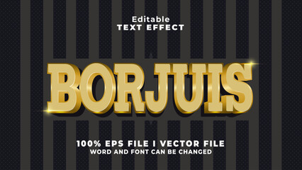 Poster - editable gold borjuis text effect.typhography logo