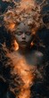 © Matt - Surreal portrait of a woman surrounded by swirling fiery clouds, depicting a powerful and otherworldly scene