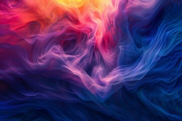 Wall Mural - An abstract landscape of swirling, vibrant colors blending together.
